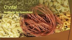  Presentation with macaroni - PPT theme with nutrition 3d - close of uncooked macaroni background and a  colored foreground