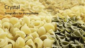  Presentation with macaroni - Amazing theme having nutrition 3d - close of uncooked macaroni backdrop and a  colored foreground