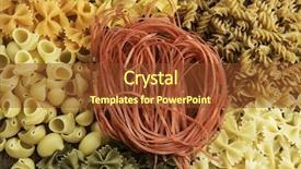  Presentation with macaroni - Beautiful presentation design featuring nutrition 3d - close of uncooked macaroni backdrop and a  colored foreground