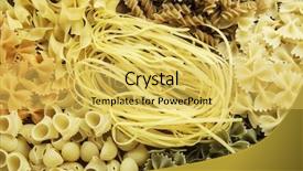  Presentation with macaroni - Presentation design featuring nutrition 3d - close of uncooked macaroni background and a  colored foreground