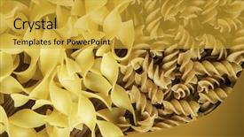  Presentation with macaroni - Cool new PPT theme with nutrition 3d - close of uncooked macaroni backdrop and a  colored foreground