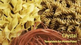  Presentation with macaroni - Audience pleasing PPT layouts consisting of nutrition 3d - close of uncooked macaroni backdrop and a  colored foreground