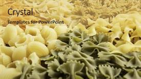  Presentation with macaroni - Slide set featuring nutrition 3d - close of uncooked macaroni background and a  colored foreground