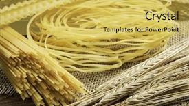  Presentation with macaroni - Cool new presentation theme with nutrition 3d - close of uncooked macaroni backdrop and a  colored foreground