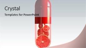  Presentation with citrus - Colorful presentation enhanced with nutrition 3d - conceptual - capsule with citrus backdrop and a light gray colored foreground