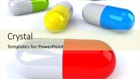  Presentation with pills - PPT theme consisting of nutrition 3d - pills background and a blonde colored foreground