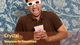  Presentation with elegant man in glasses optics - PPT theme having nutrition 3d - young man wearing 3d glasses background and a  colored foreground