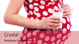  Presentation with white milk - Cool new theme with nutrition baby - belly of a young pregnant backdrop and a red colored foreground
