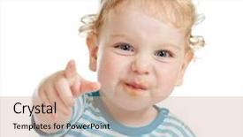  Presentation with dirt dirt texture dirty - Theme with nutrition baby - funny curly child with dirty background and a coral colored foreground