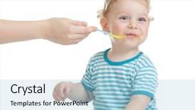  Presentation with nutrition child - Theme having nutrition baby - happy child feeding background and a light blue colored foreground