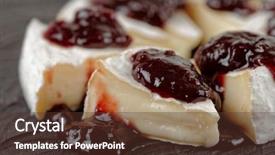  Presentation with bacteria - Colorful PPT theme enhanced with nutrition bacteria - brie cheese with cherry jam backdrop and a tawny brown colored foreground