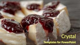 Presentation with bacteria - Audience pleasing presentation design consisting of nutrition bacteria - brie cheese with cherry jam backdrop and a  colored foreground