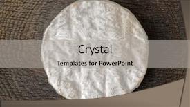  Presentation with cheese pie - Slide deck featuring nutrition bacteria - piece of brie cheese background and a  colored foreground