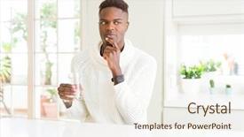  Presentation with generation and african american culture - PPT theme having nutrition brain - african american man driking background and a  colored foreground