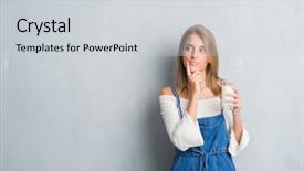 Presentation with milk - PPT layouts having nutrition brain - beautiful young woman over grunge background and a  colored foreground