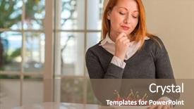  Presentation with eating - Slide deck featuring nutrition brain - redhead woman eating cherries background and a  colored foreground