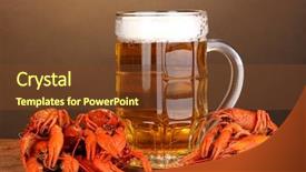  Presentation with beer - Colorful presentation enhanced with nutrition cancer - tasty boiled crayfishes and beer backdrop and a tawny brown colored foreground