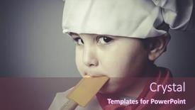  Presentation with nutrition child - Presentation consisting of nutrition child dress funny chef background and a tawny brown colored foreground