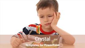  Presentation with medical evaluation of 5 years old boy - PPT layouts consisting of hungry child - 5-6 years old boy background and a coral colored foreground