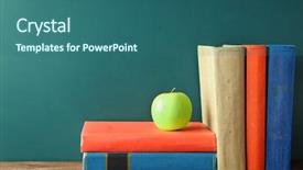  Presentation with blackboard - Cool new slides with nutrition college - books and apple on blackboard backdrop and a  colored foreground