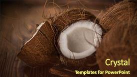  Presentation with nutrition - Slide deck enhanced with nutrition diet theraphy - close up of a coconuts background and a tawny brown colored foreground