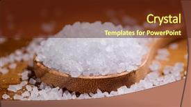  Presentation with crystals - Beautiful presentation theme featuring nutrition disease - sea salt crystals closeup backdrop and a tawny brown colored foreground