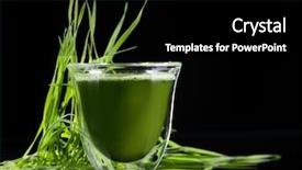  Presentation with chlorella - Slide deck consisting of nutrition drinks minnerals vitamins - young barley and chlorella spirulina background and a black colored foreground