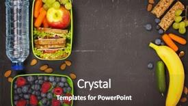  Presentation with nutrition school - Audience pleasing PPT theme consisting of nutrition education - sandwich apple grape carrot berry backdrop and a dark gray colored foreground