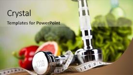  Presentation with healthy lifestyle - PPT layouts consisting of nutrition exercise - healthy lifestyle concept diet background and a soft green colored foreground