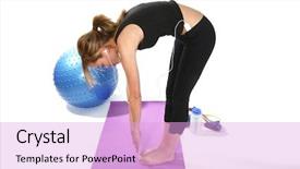  Presentation with healthy lifestyle - Beautiful PPT layouts featuring nutrition exercise - pretty woman exercising and maintaining backdrop and a  colored foreground