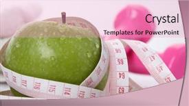  Presentation with exercise nutrition - PPT theme consisting of nutrition exercise - sport background and a  colored foreground