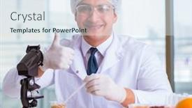  Presentation with nutrition - Amazing presentation design having nutrition expert testing food products backdrop and a sky blue colored foreground