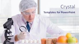  Presentation with nutrition - Slide deck with nutrition-expert-testing-food-products background and a sky blue colored foreground