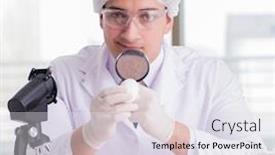  Presentation with nutrition - Presentation design featuring nutrition-expert-testing-food-products background and a sky blue colored foreground