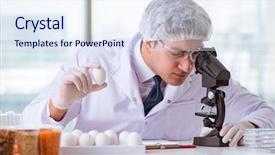  Presentation with protein scoop sports nutrition food - Presentation theme having nutrition expert testing food products background and a sky blue colored foreground