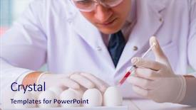  Presentation with protein scoop sports nutrition food - Cool new PPT theme with nutrition expert testing food products backdrop and a  colored foreground