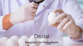  Presentation with protein scoop sports nutrition food - PPT theme with nutrition expert testing food products background and a  colored foreground