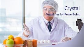  Presentation with nutrition - Slide deck featuring nutrition expert testing food products background and a sky blue colored foreground