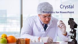  Presentation with nutrition - Slide deck featuring nutrition expert testing food products background and a  colored foreground