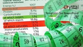  Presentation with nutrition facts - Beautiful PPT layouts featuring nutrition facts and measure tape backdrop and a seafoam green colored foreground