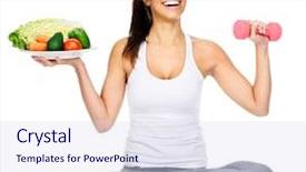  Presentation with exercise nutrition - Audience pleasing presentation consisting of nutrition fitness - diet and exercise healthy lifestyle backdrop and a sky blue colored foreground