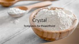  Presentation with flour - Cool new presentation theme with nutrition free - bowl with flour on wooden backdrop and a mint green colored foreground