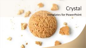  Presentation with cookie - Colorful presentation enhanced with nutrition free - delicious oatmeal cookie on white backdrop and a lemonade colored foreground