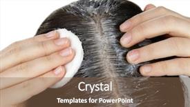  Presentation with coconut oil - Presentation enhanced with nutrition healing - young woman applying coconut oil background and a violet colored foreground