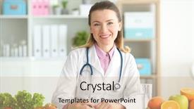  Presentation with working - PPT layouts having nutrition health - young female nutritionist working background and a coral colored foreground