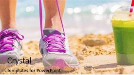  Presentation with running person - Colorful slides enhanced with nutrition holiday - green smoothie runner fitness woman backdrop and a coral colored foreground