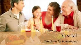  Presentation with british royal family - PPT theme having nutrition holiday - image of festive table background and a yellow colored foreground
