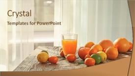  Presentation with citrus - Colorful theme enhanced with nutrition immunity - glass of juice and fresh backdrop and a lemonade colored foreground