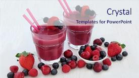  Presentation with smoothie - PPT theme having nutrition immunity - superfood smoothie health drinks background and a sky blue colored foreground