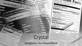 Presentation with food labels - Theme having nutrition information facts on assorted background and a light gray colored foreground